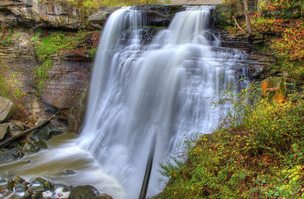 Brandywine Falls Art Print featuring the photograph Brandywine Falls in Fall Glory by Carolyn Hall