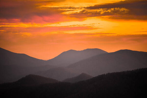 Photography Art Print featuring the photograph Breathtaking Blue Ridge Sunset 3 by Serge Skiba
