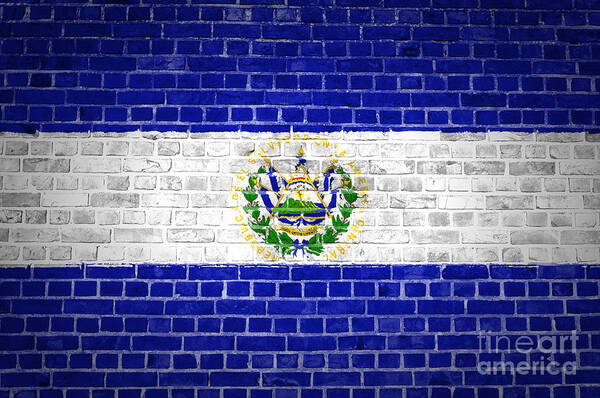 El Salvador Art Print featuring the digital art Brick Wall El Salvador by Antony McAulay