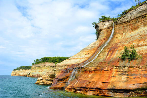 Pictured Rocks Art Print featuring the photograph Bridal Veil Falls Pictured Rocks Michigan by Forest Floor Photography
