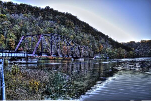 River Art Print featuring the photograph Bridge on a Lake by Jonny D