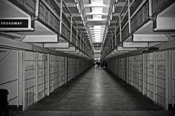 Cell Art Print featuring the photograph Broadway walkway in Alcatraz prison by RicardMN Photography