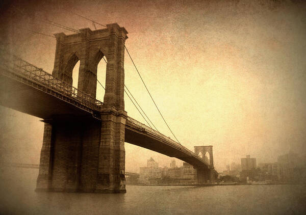 Bridge Art Print featuring the photograph Brooklyn Bridge Nostalgia II by Jessica Jenney