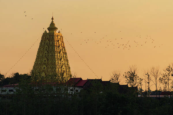 Pagoda Art Print featuring the photograph Buddhagaya Pagoda by Www.tonnaja.com