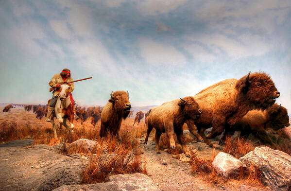Hunt Art Print featuring the photograph Buffalo Hunt by Larry Trupp