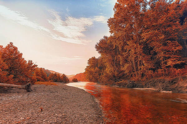 Buffalo National River Art Print featuring the photograph Buffalo River Painted Red by Bill and Linda Tiepelman