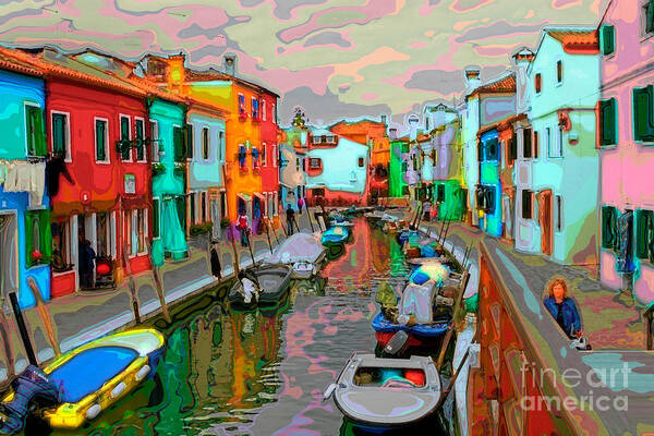 Italy Art Print featuring the photograph Burano Art Deco by Timothy Hacker