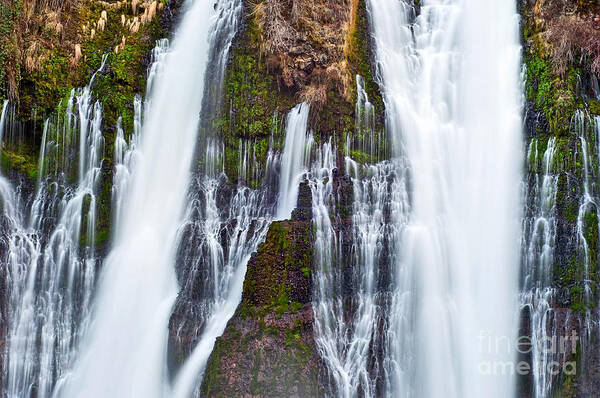 Burney Falls Art Print featuring the photograph Burney Falls Closeup - one of the most beautiful waterfalls in California by Jamie Pham