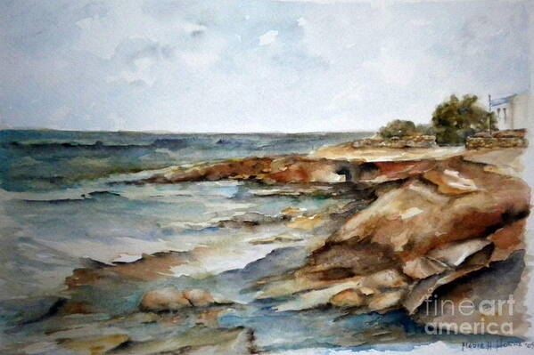 Water - Landscape Art Print featuring the painting Cabo Polonio by Madie Horne