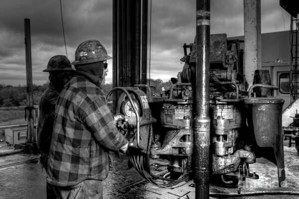 Oil Rig Art Print featuring the photograph Cac001bw-37 by Cooper Ross