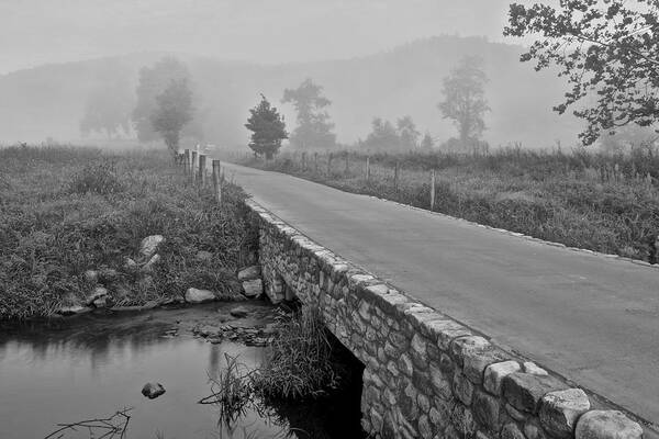 Cades Art Print featuring the photograph Cades Cove Black and White by Frozen in Time Fine Art Photography