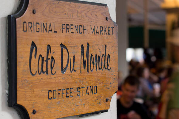 Cafe Du Monde Art Print featuring the photograph Cafe du Monde Sign by Gregory Cox