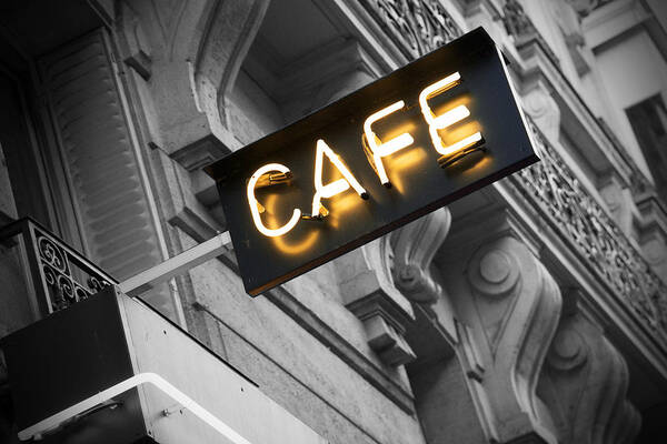 Cafe Art Print featuring the photograph Cafe sign by Chevy Fleet