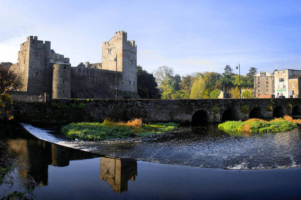 Caher Art Print featuring the photograph Caher Castle and Bridge by Mark Callanan