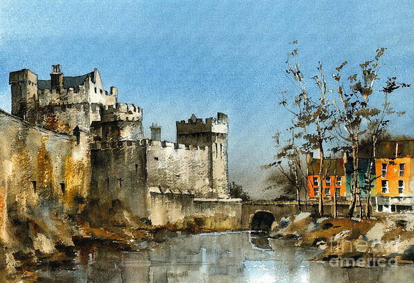 Val Byrne Art Print featuring the painting Cahir Castle Tipperary by Val Byrne