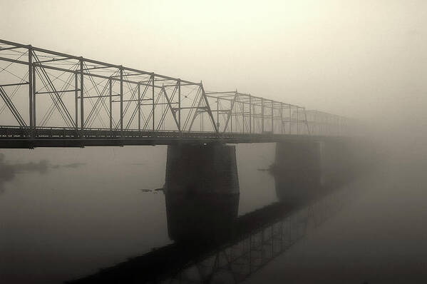 Delaware River Art Print featuring the photograph Calhoun Street Bridge in Fog by Steven Richman