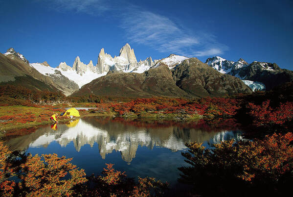 00260065 Art Print featuring the photograph Camp Beside Small Pond Below Fitzroy by Colin Monteath