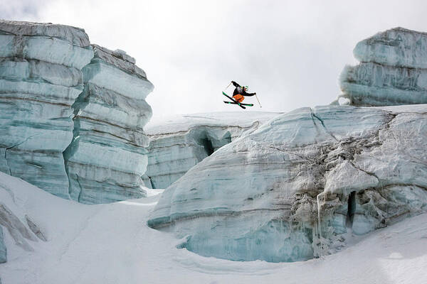 360 Art Print featuring the photograph Candide Thovex Out Of Nowhere Into Nowhere by Tristan Shu