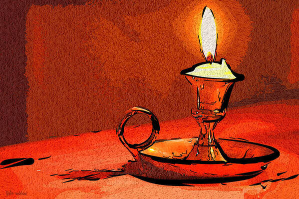 Candle Art Print featuring the painting Candle Lamp by Tyler Robbins