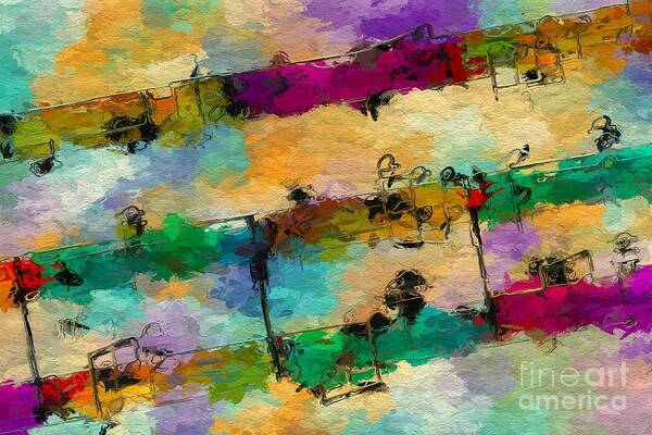Music Art Print featuring the digital art Candy-coated Chords 1 by Lon Chaffin