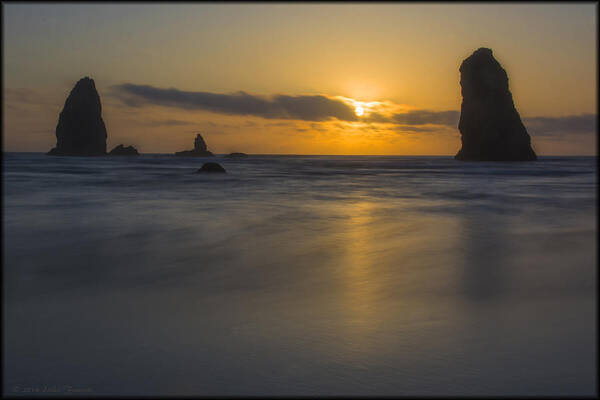 Ocean Art Print featuring the photograph Cannon Beach Sunset by Erika Fawcett