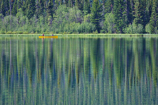 Pyramid Lake Art Print featuring the photograph Canoeing on Pyramid Lake by Stuart Litoff