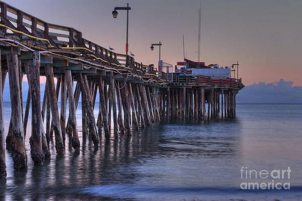 Capitola Art Print featuring the photograph Capitola Wharf at Dusk by Morgan Wright
