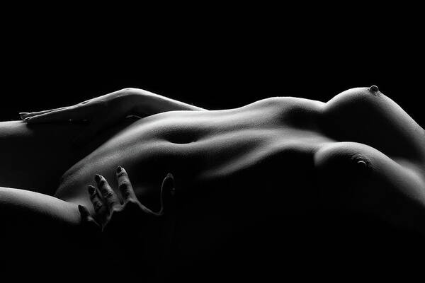Bodyscape Art Print featuring the photograph Caressed By Light (i) by Burkhard Achtergarde
