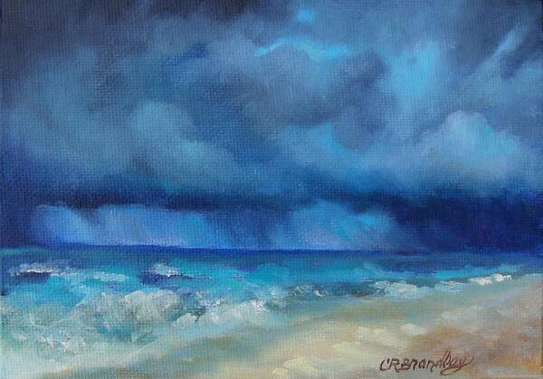 Sea Art Print featuring the painting Caribbean Storm by Chris Brandley