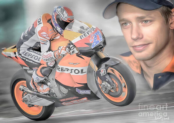 Circuit Art Print featuring the digital art Casey Stoner by Rob Toombs
