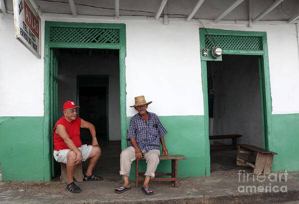 Friends Art Print featuring the photograph Catching up in Panama by James Brunker