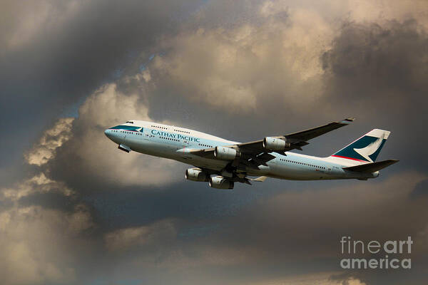 Cathay Pacific Art Print featuring the photograph Cathay Pacific B-747 by Rene Triay FineArt Photos