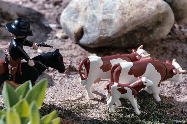 Toys Art Print featuring the photograph Cattle Rustler by Caitlyn Grasso