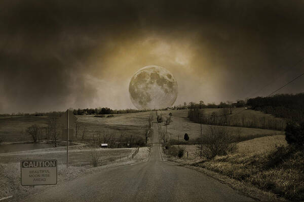 Full Art Print featuring the photograph Caution Road by Betsy Knapp