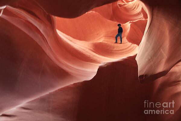 Slot Canyons Art Print featuring the digital art Caveman by Angelika Drake