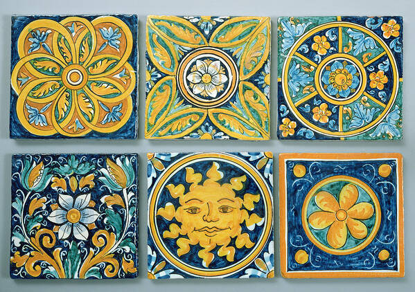 Ceramic Tiles The Typical Caltagirone Style Ceramic Print by Italian School - Fine Art America