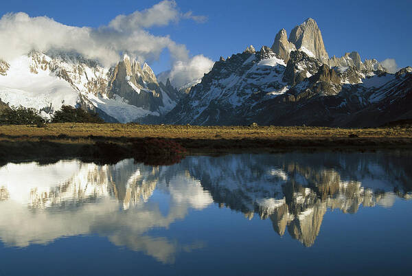 Feb0514 Art Print featuring the photograph Cerro Torre And Fitzroy At Dawn by Colin Monteath