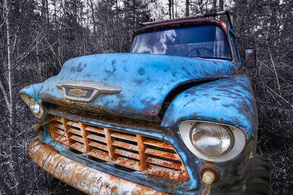 Appalachia Art Print featuring the photograph Chevy in the Woods by Debra and Dave Vanderlaan