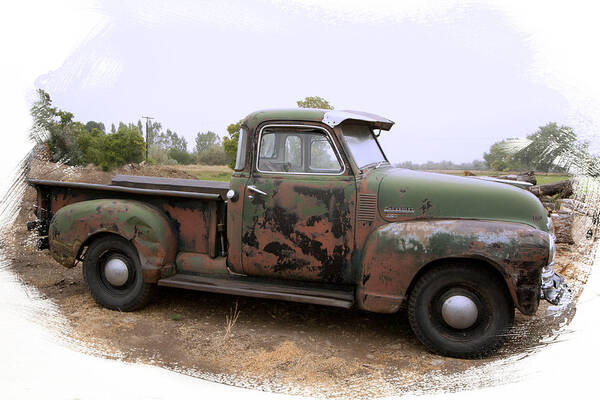 Chevy Art Print featuring the photograph Chevy Truck Still Working by Judy Deist