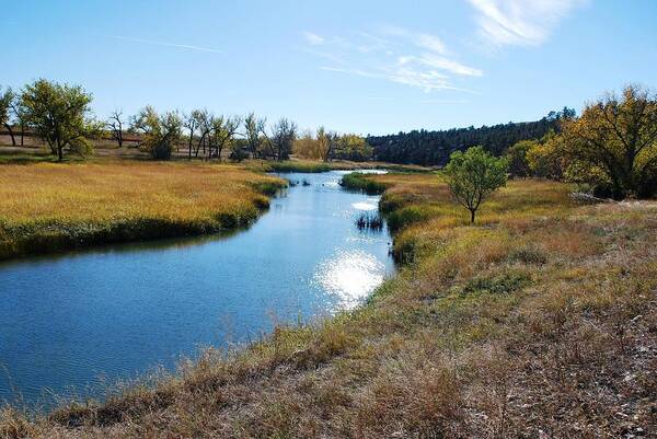 Landscape Art Print featuring the photograph Cheyenne River in Autumn by Greni Graph