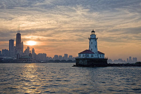 Chicago Art Print featuring the photograph Chicago Lighthouse and Skyline by John Hansen