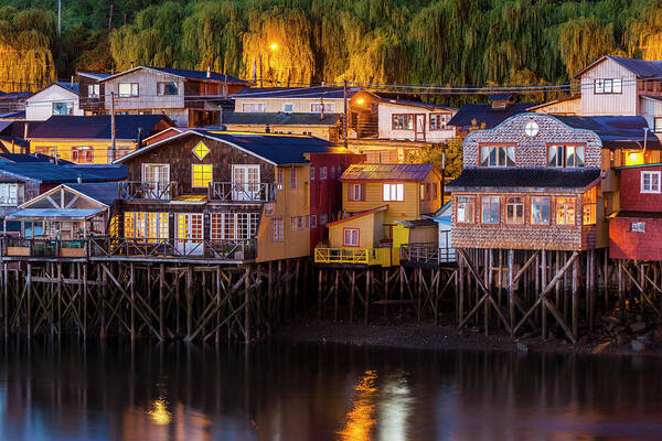 Water's Edge Art Print featuring the photograph Chile, Chiloe Island by Walter Bibikow