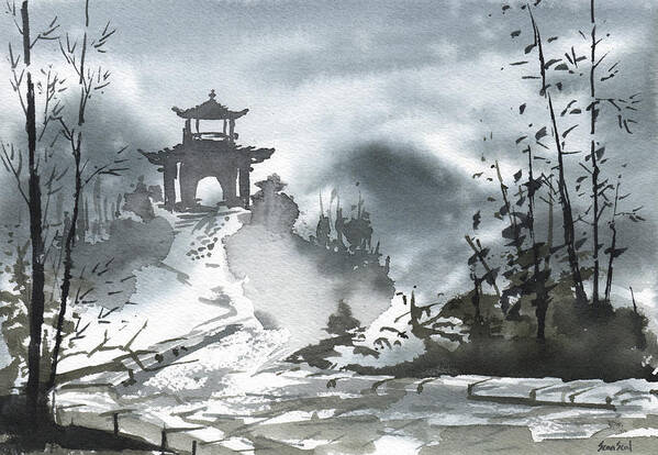 China Art Print featuring the painting Chinese Landscape by Sean Seal