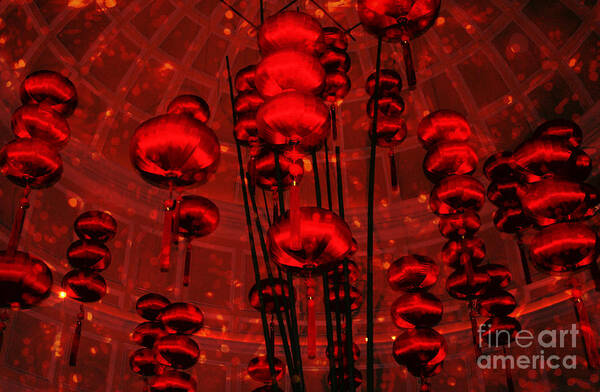 Abstract Art Print featuring the photograph Chinese Lanterns by Julie Lueders 
