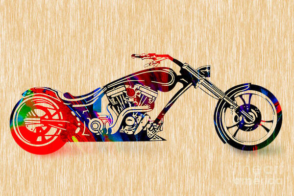 Motorcycle Art Print featuring the mixed media Chopper Art by Marvin Blaine