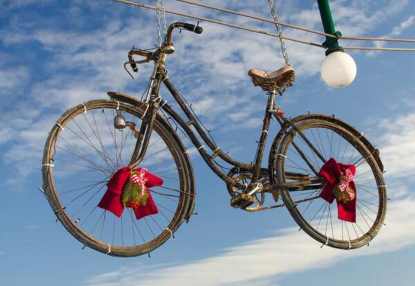 Bike Art Print featuring the photograph Christmas Bicycle by Andreas Berthold