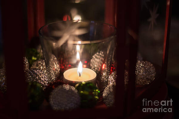  Art Print featuring the photograph Christmas Candle 2 by Cheryl Baxter