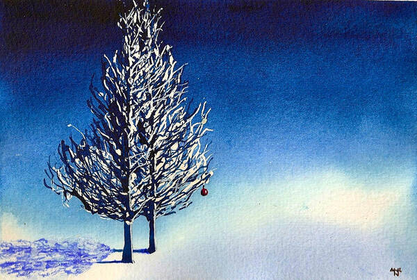 Solstice Art Print featuring the painting Christmas Card 14 by Nelson Ruger