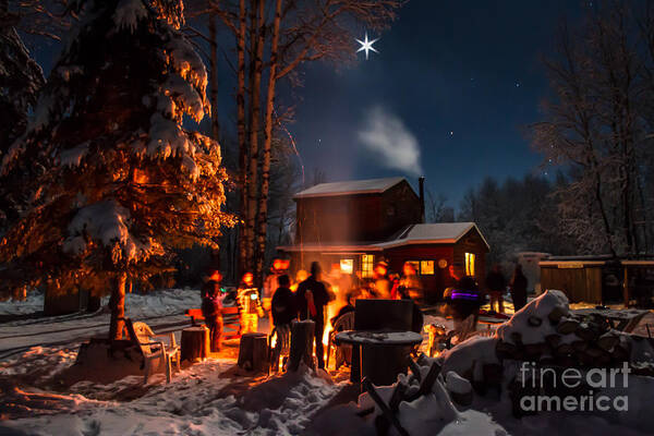 Northern Minnesota Art Print featuring the photograph Christmas in the woods by Lori Dobbs