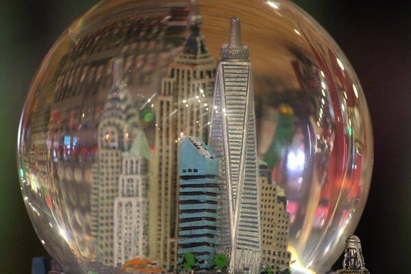 Snow Globe Art Print featuring the photograph City in a Bubble by Jewels Hamrick